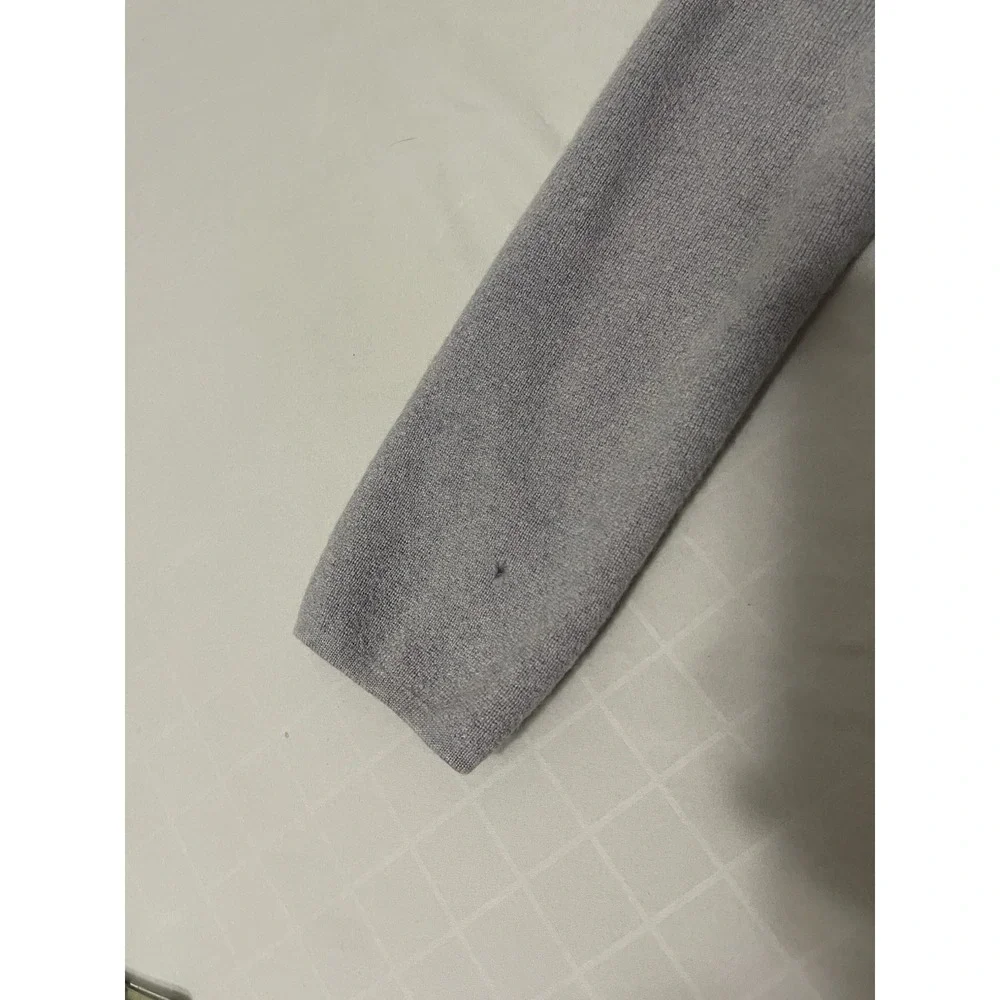 Tory Burch Women's M Rylie Sweater Tunic Gray Side‎ Zip Merino Wool 3/4 Sleeve